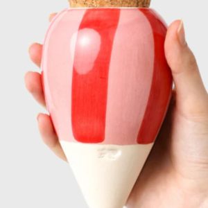 Olla Rayé rose et rouge